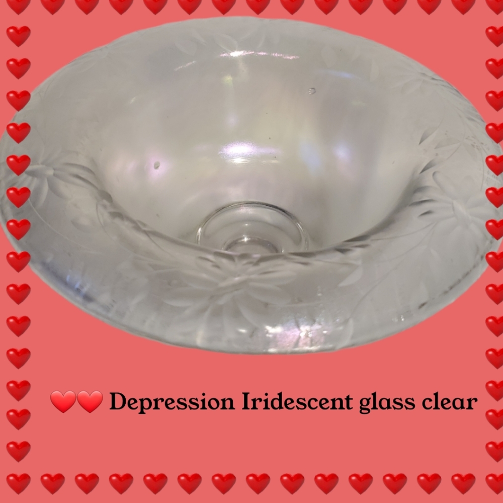 Depression Glass Iridescent Clear - Picture 1 of 12